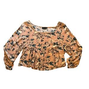 Beautiful American Eagle Pink Flowy Top - Stitched Square Neck XS